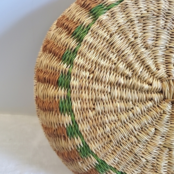 Boho Woven Reed Grass Wall Art Decor Basket - Picture 5 of 7